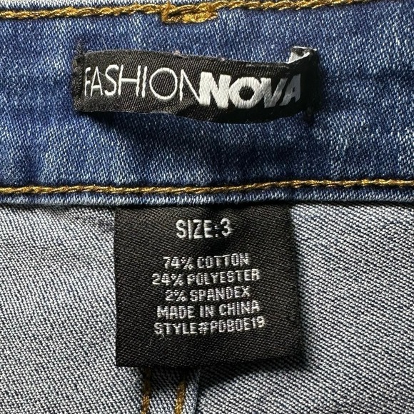 Fashion Nova Skinny Jeans Size 3 *22x29 High Rise Dark Wash Denim Casual Stretch - Picture 9 of 11